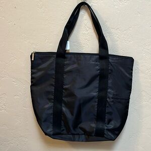 Bath & Body Works Large Fabric Lined Shoulder/Tote Bag  Black NWT